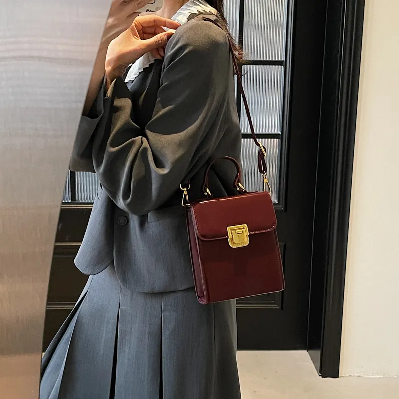 Yalu PU Crossbody Handbag Regular Women's Black/Ancora Red/Brown/Coffee-11