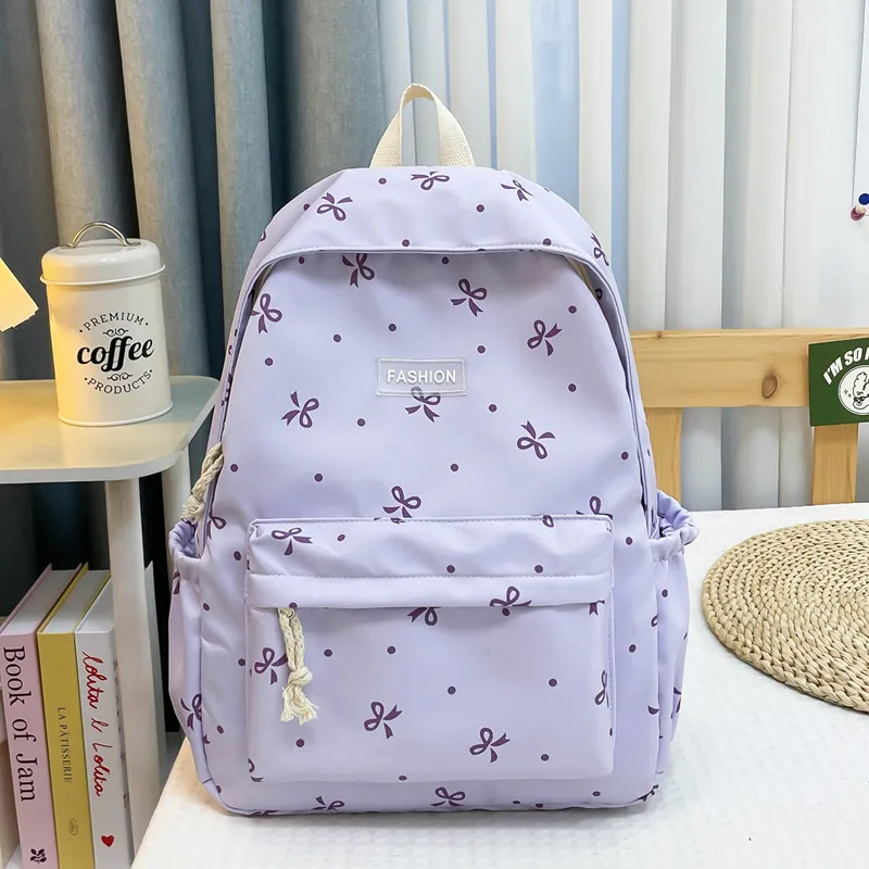 Yalu Nylon Backpack Women's Black/Violet/Khaki/Dark Blue/Pink-6