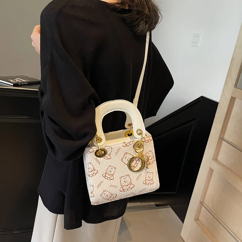 Yalu PU Lady Dior Crossbody Handbag Regular Women's Ecru/Black/Pink/Brown-5