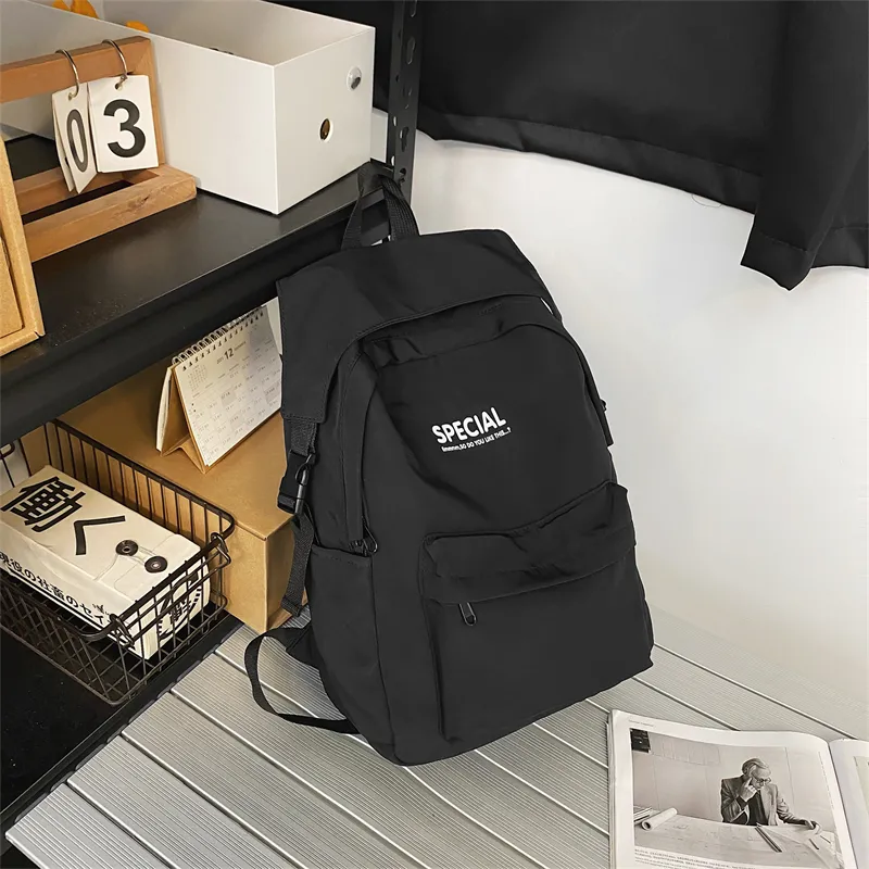Yalu Nylon Backpack Unisex White/Black/Green/Blue-4