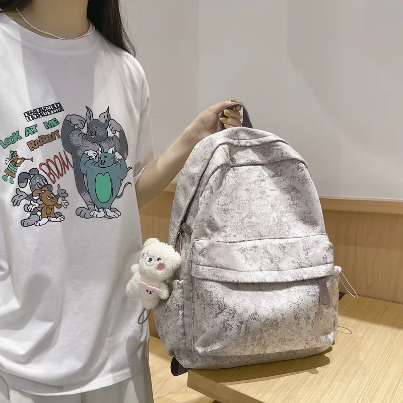 Yalu Nylon Backpack Unisex Purple/Blue/Pink-5