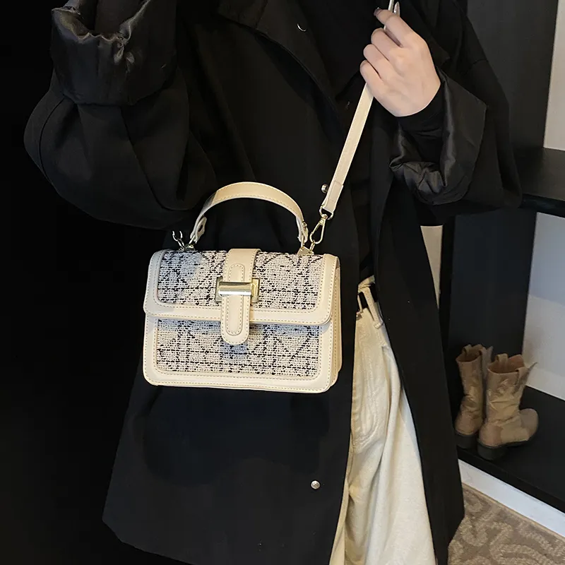 Yalu PU Shoulder Bag, Handbag Regular Women's Black/White-13