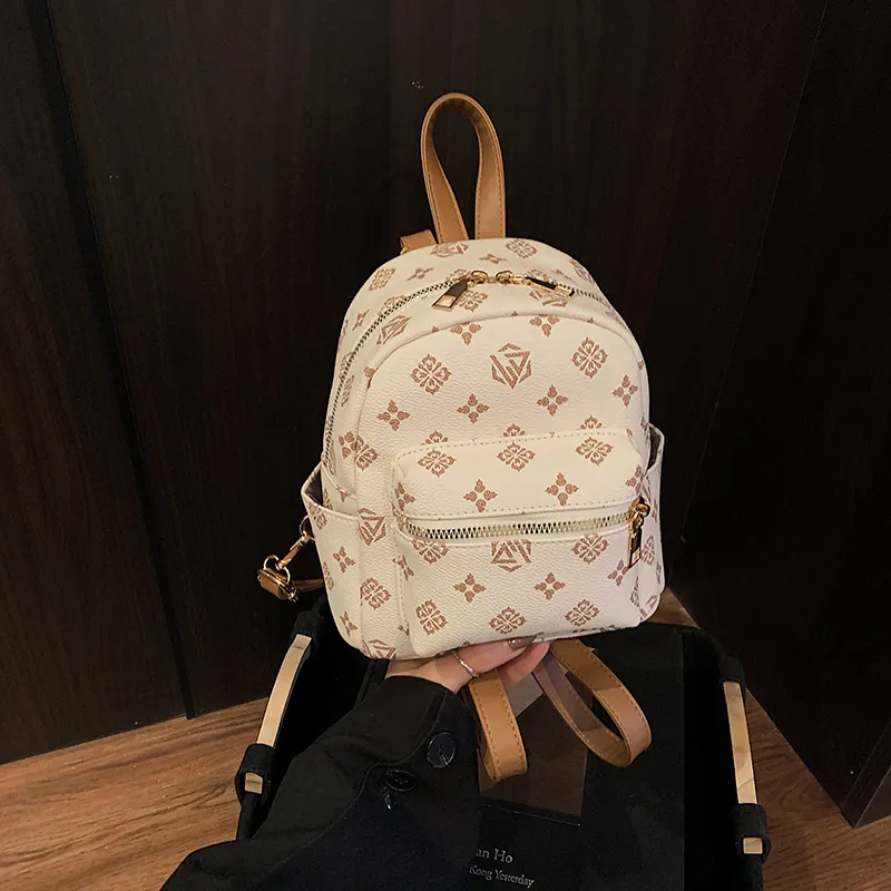 Yalu PU Backpack Women's White/Khaki/Coffee-15