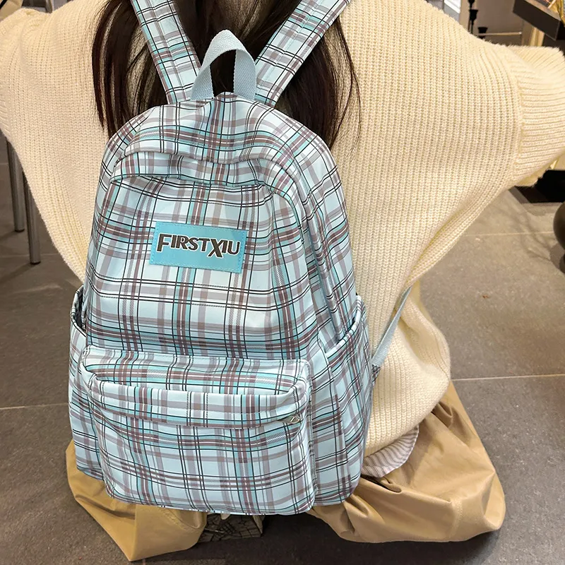 Yalu Nylon Backpack Unisex Red/Green/Blue-12