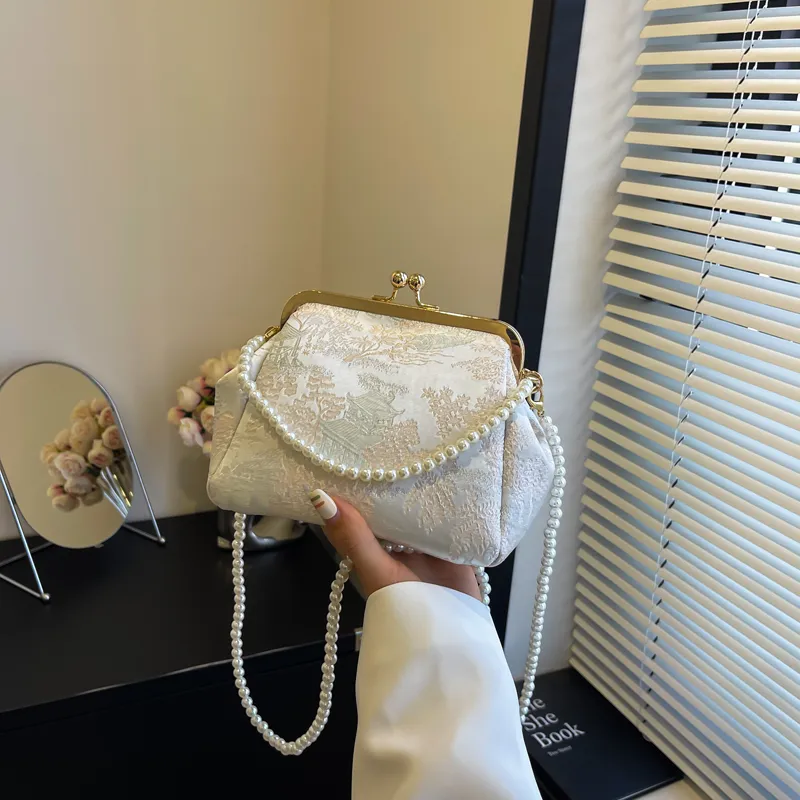 Yalu PU Shoulder Bag, Crossbody Bag, Handbag Women's White/Silver/Pink-6
