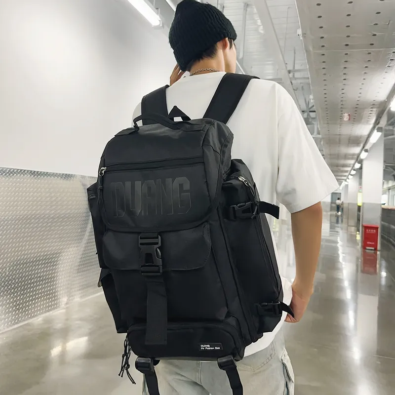 Yalu Oxford With Leather Film Backpack Unisex Multicolor-13