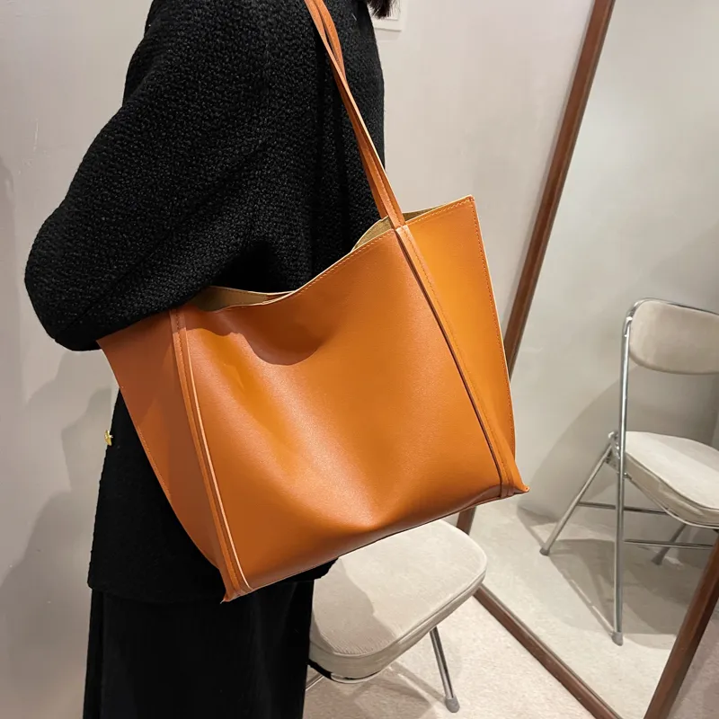 Yalu PU Material Handbag, Shoulder Bag Tubas Women's Black/Coffee/Brown/Ecru-14