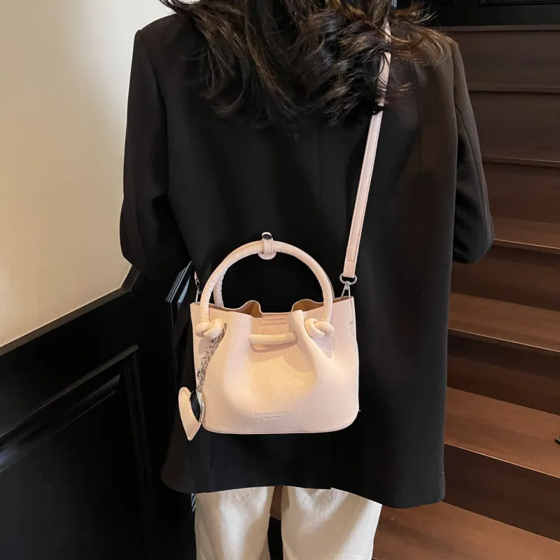 Yalu PU One Shoulder Handbag Regular Women's Black/Ecru/Pink/Green-16