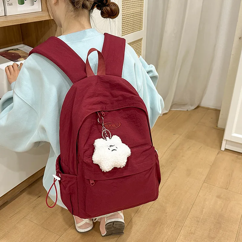 Yalu Nylon Backpack Regular Unisex Pink/Blue/Red/Yellow/Black-10