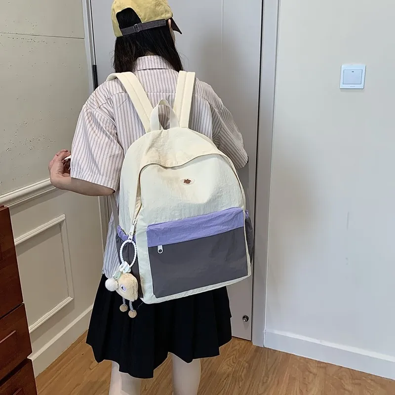 Yalu Oxford Backpack Regular Unisex Purple/Khaki/Blue-5