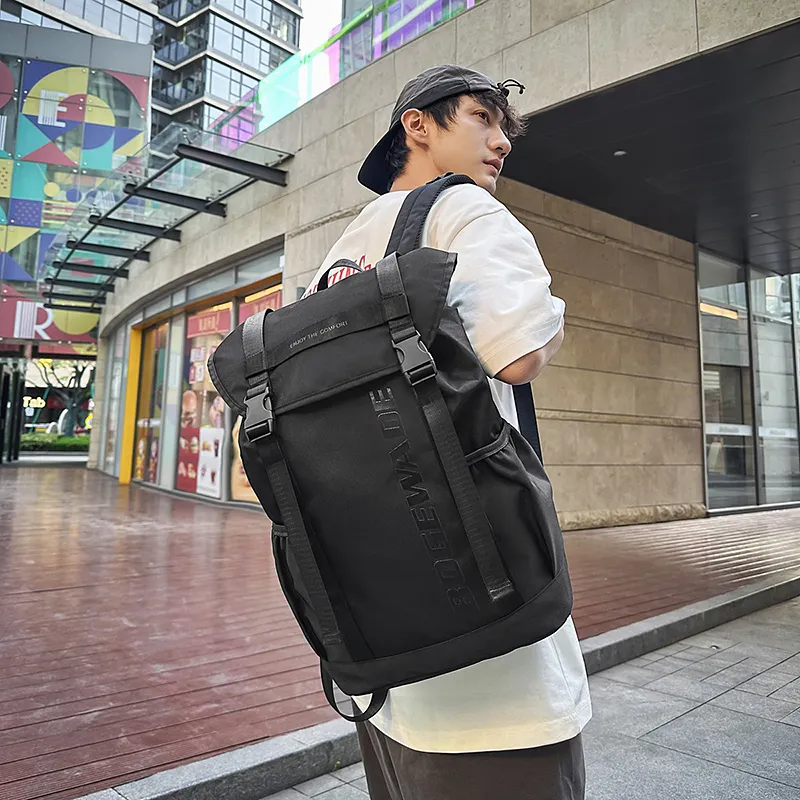 Yalu Nylon Backpack Unisex Light Grey/black/khaki-3