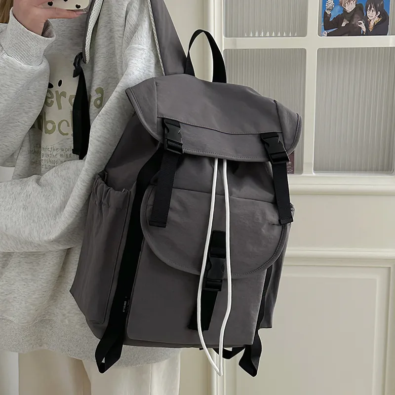 Yalu Nylon Backpack Regular Unisex Green/Khaki/Gray/Black-20