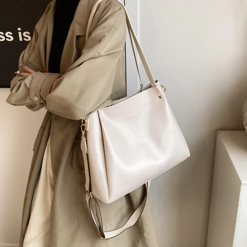 Yalu PU Shoulder Bag, Handbag Women's White/Black/Brown/Coffee-2