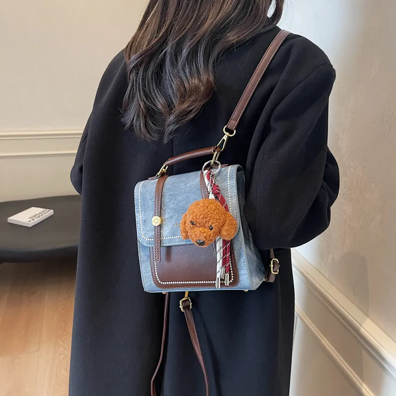 Yalu PU Backpack Regular Women's Yellow Brown/Ecru/Black/Coffee/Blue/Pink-32