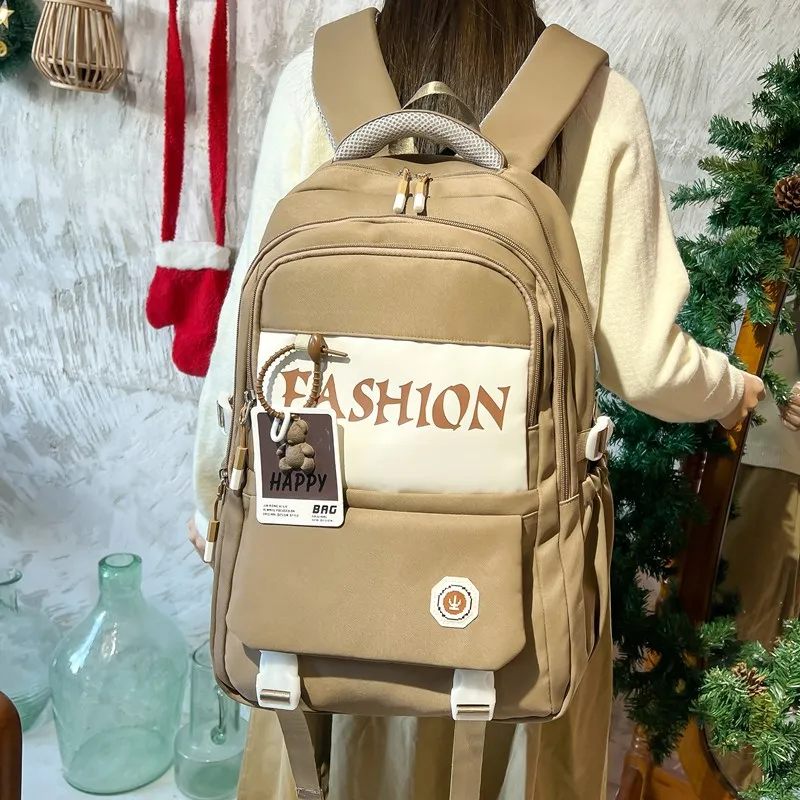 Yalu Nylon Backpack Regular Unisex Gray/Black/Red/Khaki-18