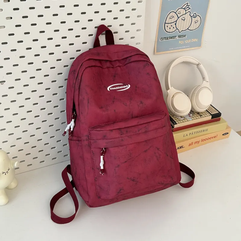 Yalu Nylon Backpack Regular Unisex Black/Red/Green/Blue/White-7