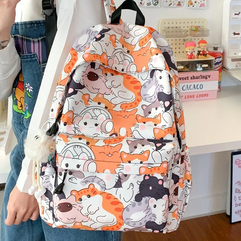 Yalu Nylon Fabric Backpack Regular Unisex Multicolor-12