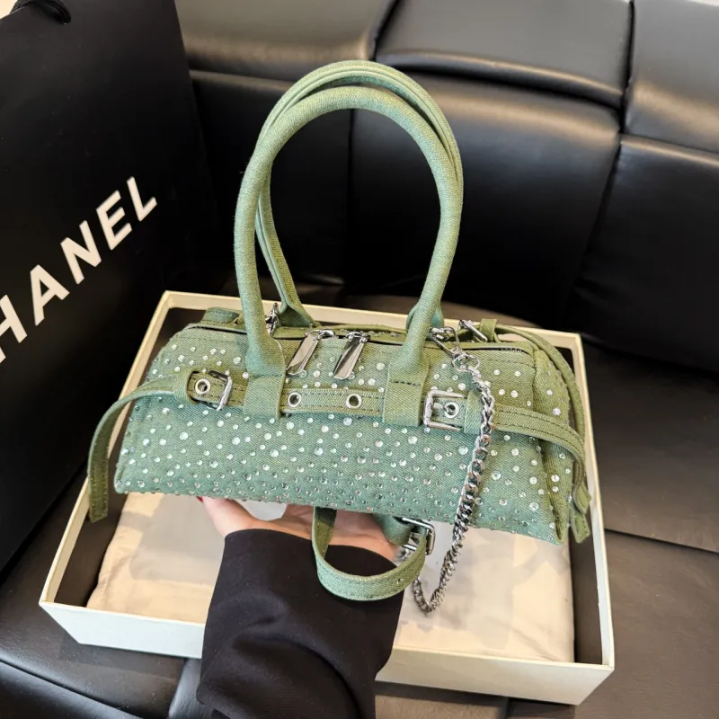 Yalu PU One Shoulder Handbag Women's Light Blue/Dark Blue/Black/Green-8