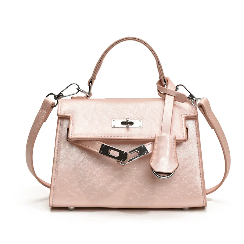Yalu PU One Shoulder Handbag Women's Black/Ecru/Pink/Silver-13