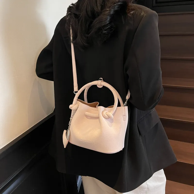 Yalu PU One Shoulder Handbag Regular Women's Black/Ecru/Pink/Green-17
