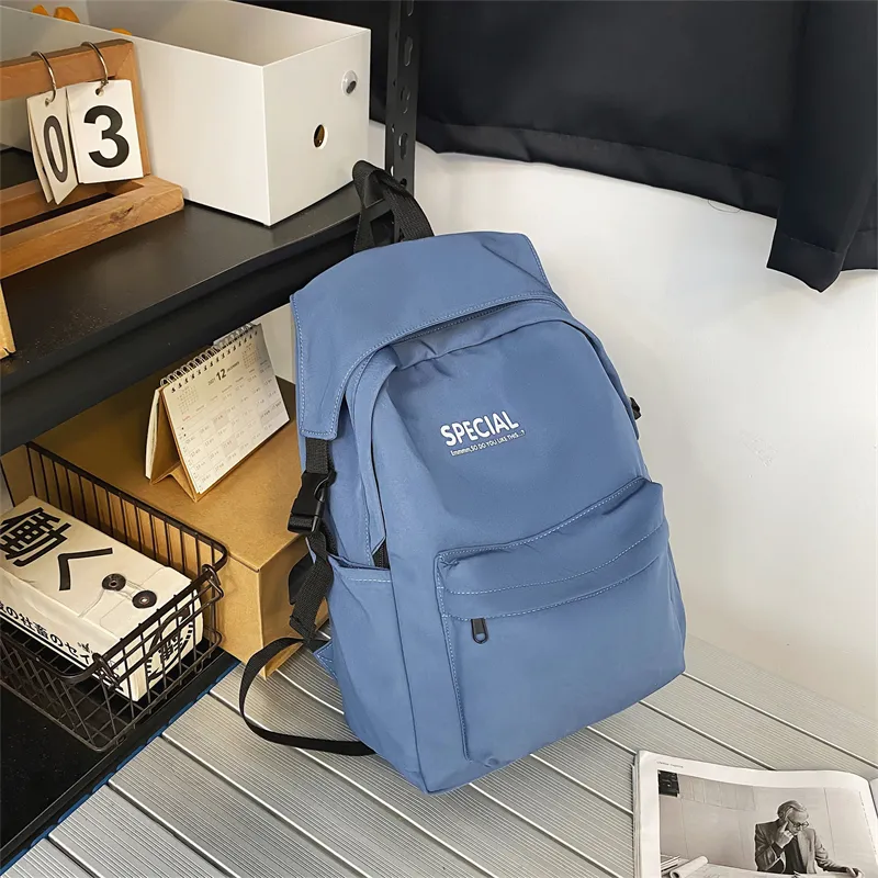 Yalu Nylon Backpack Unisex White/Black/Green/Blue-14