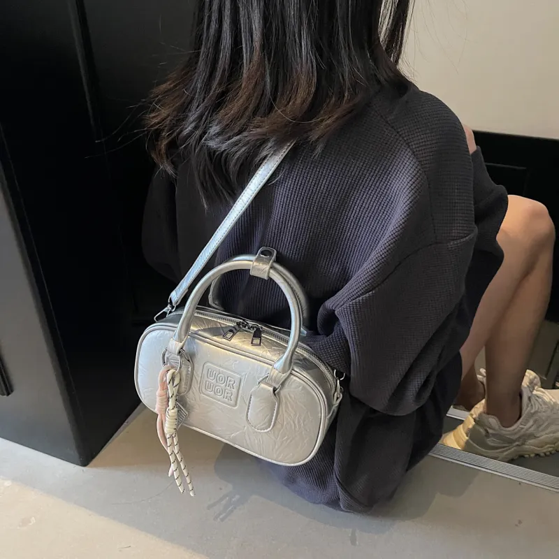 Yalu PU Handbag Regular Women's Black/Pink/White/Silver-20