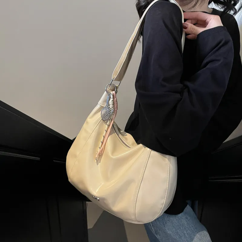 Yalu PU Soft Leather Shoulder Bag, Shoulder Bag Women's Black/Ecru/Pink/Coffee-7