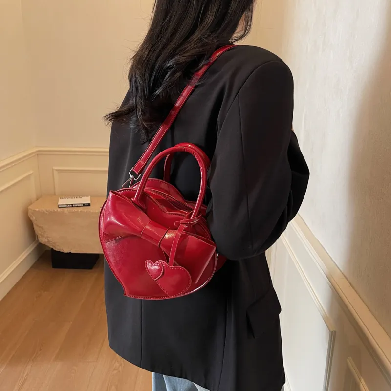 Yalu PU Shoulder Bag, Crossbody Bag, Handbag Regular Women's Black/Ecru/Burgundy/Pink-19