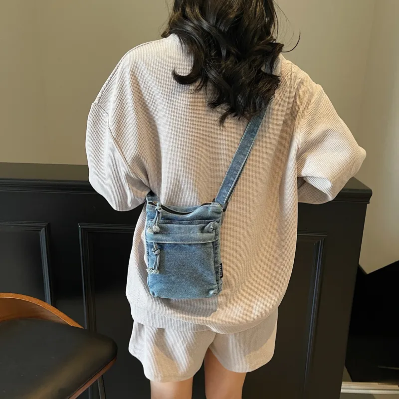 Yalu Denim Shoulder Bag, Crossbody Bag Regular Women's Black/Dark Blue/Light Green-17