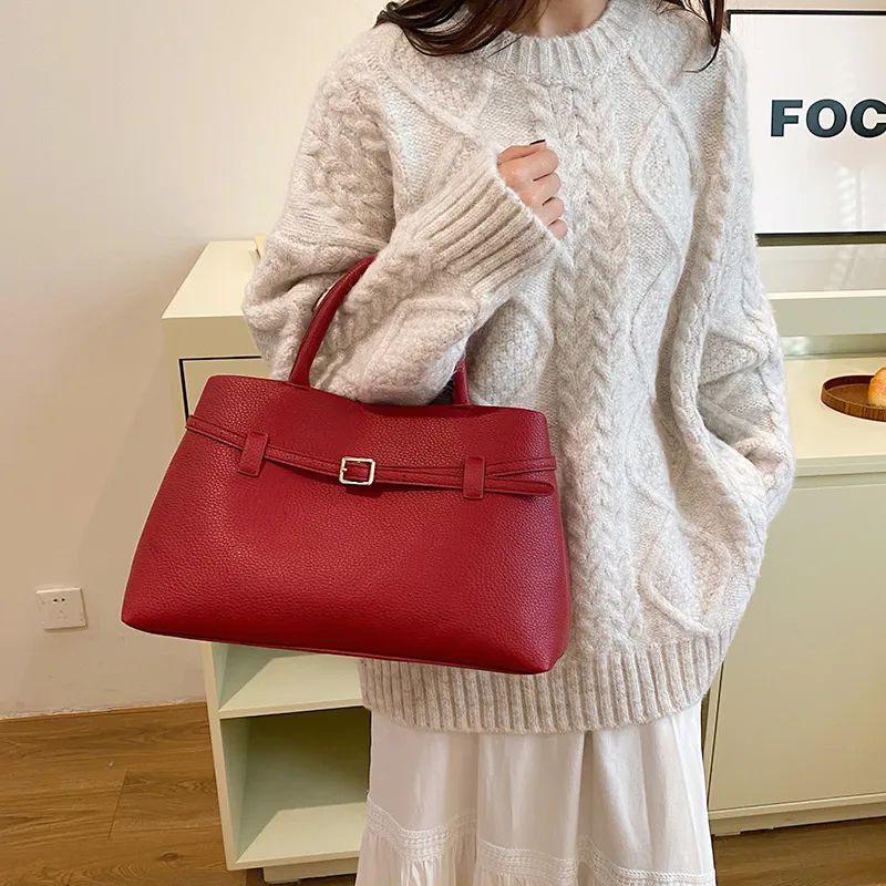Yalu PU Handbag Regular Women's White/Black/Burgundy/Khaki-17
