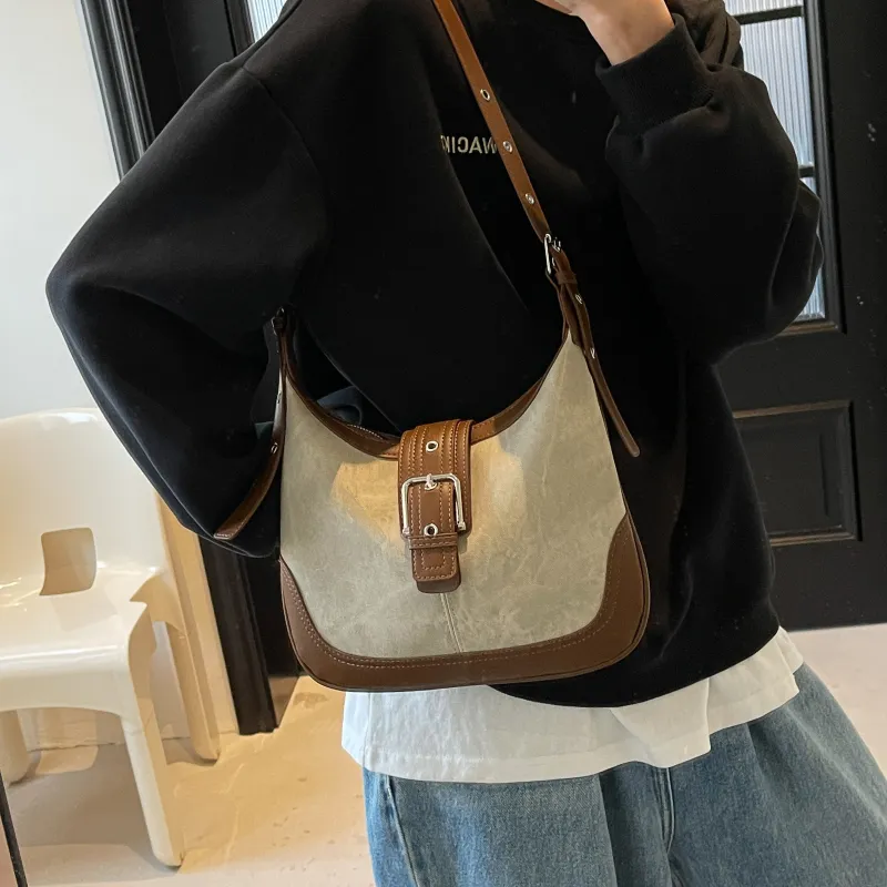 Yalu PU Crossbody Bag, Shoulder Bag Regular Women's Dark Tea/Ecru/Blue/Coffee-9
