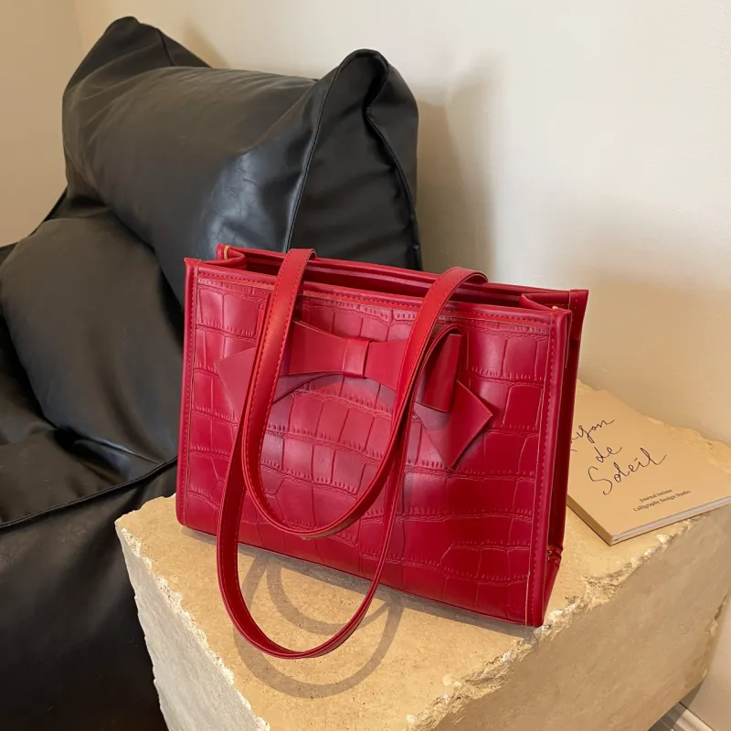 Yalu PU Shoulder Bag Regular Women's Red-16