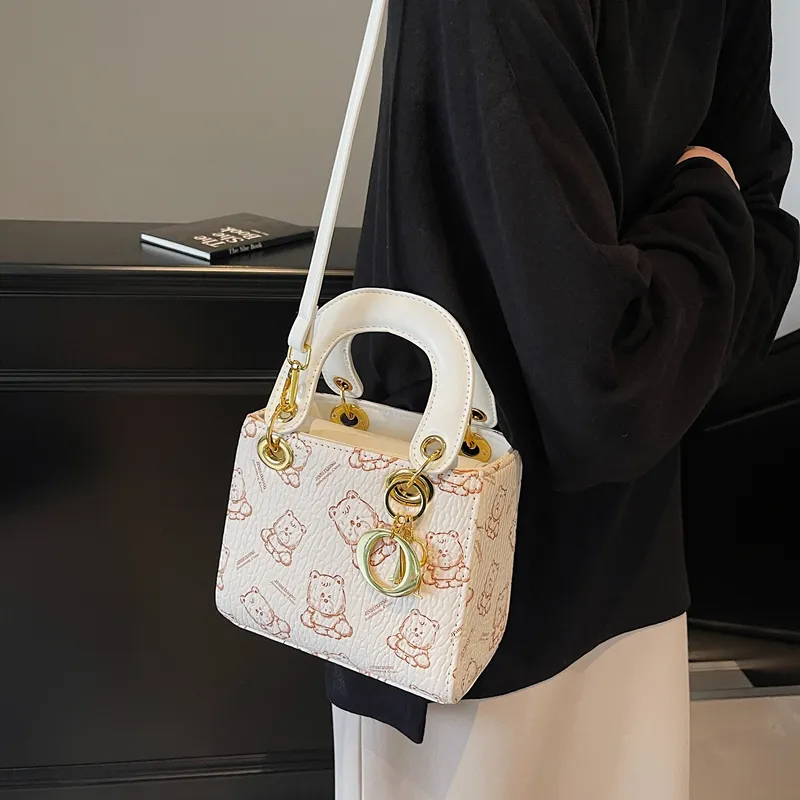 Yalu PU Lady Dior Crossbody Handbag Regular Women's Ecru/Black/Pink/Brown-3