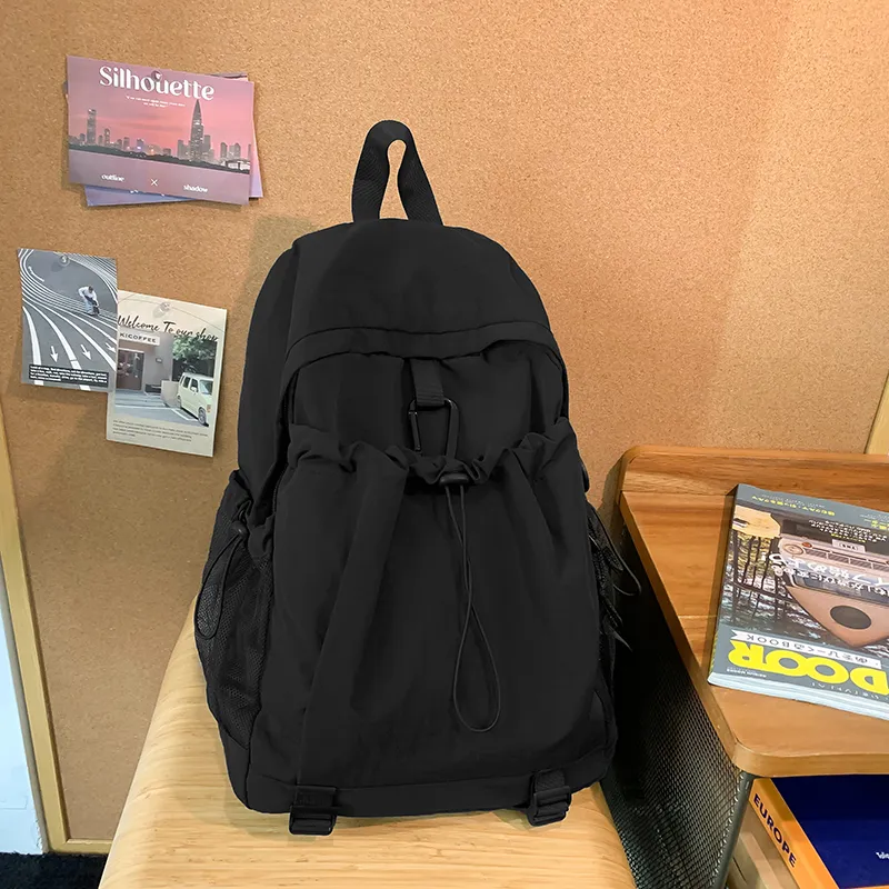 Yalu Nylon Backpack Regular Unisex Light Gray/Red/Black/Neon Green/Brown-2