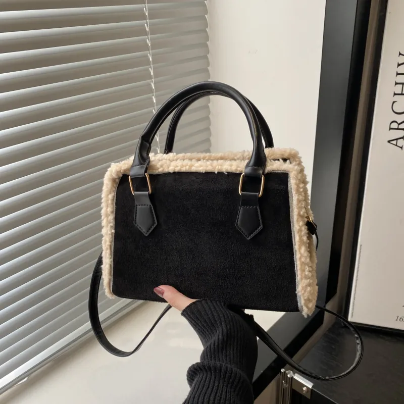 Yalu Velour Handbags Shoulder Bag Crossbody Bag Regular Women's Coffee/Brown/Black/Red-16