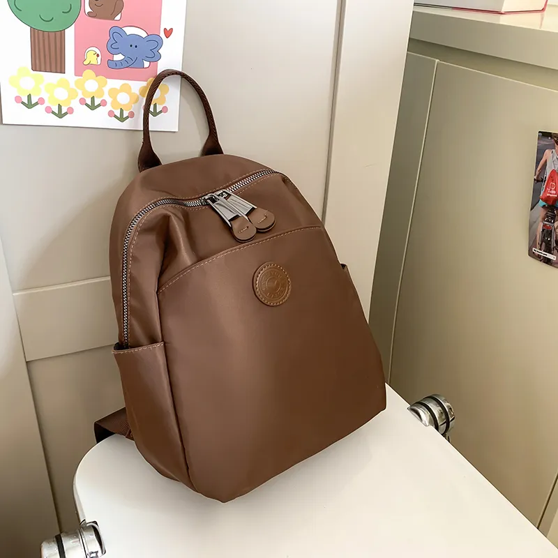 Yalu Nylon Backpack Regular Women's Gray/Black/Coffee-11