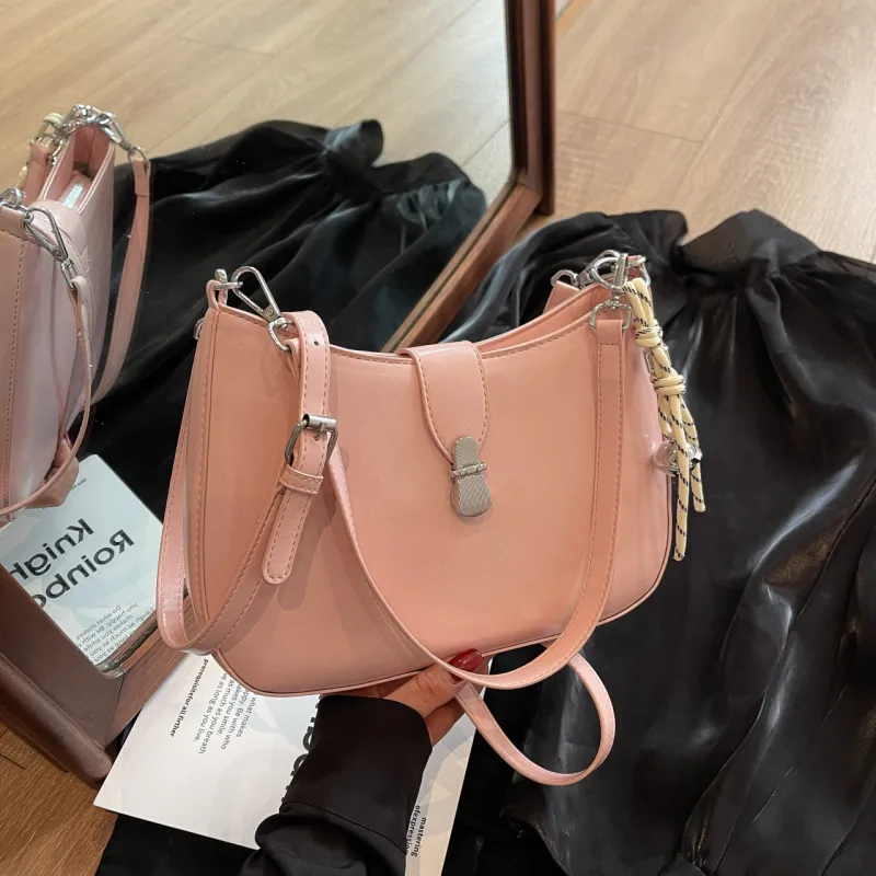Yalu PU Crossbody Bag, Shoulder Bag Regular Women's Pink/White/Black/Beige Gray-2