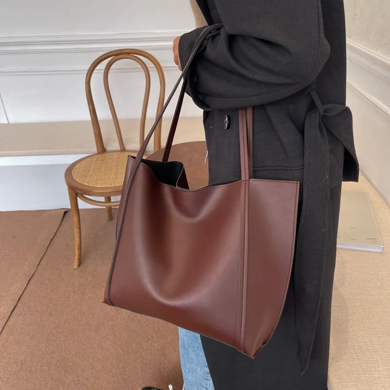 Yalu PU Material Handbag, Shoulder Bag Tubas Women's Black/Coffee/Brown/Ecru-8