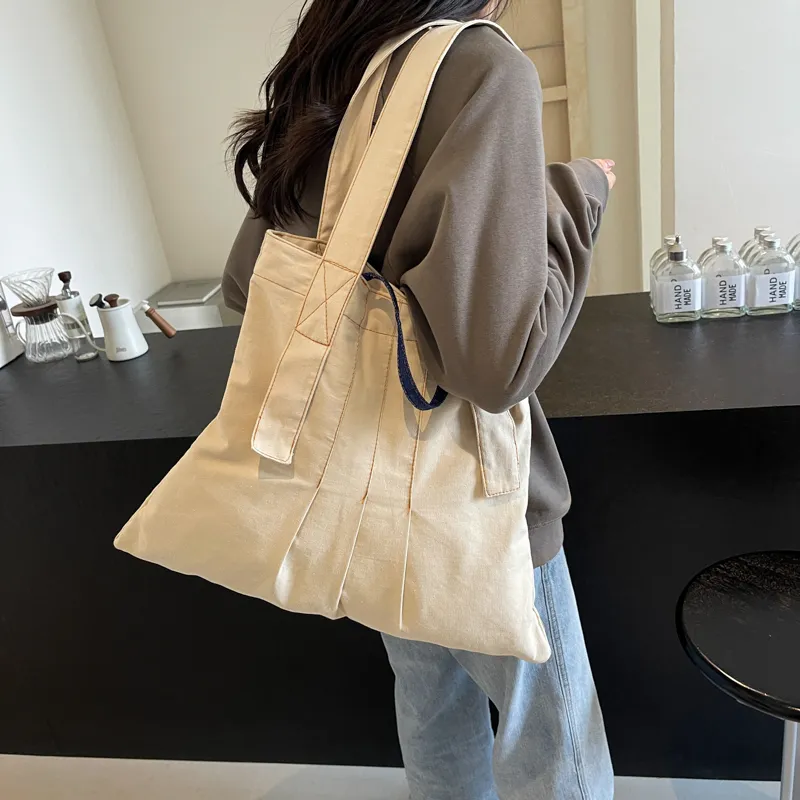 Yalu Fabric One Shoulder Handbag Regular Women's Coffee/Ecru/Gray-10