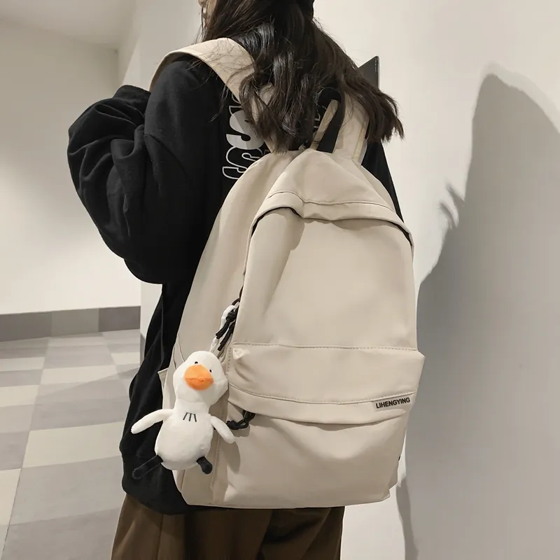 Yalu Nylon Backpack Regular Unisex White/Black-9