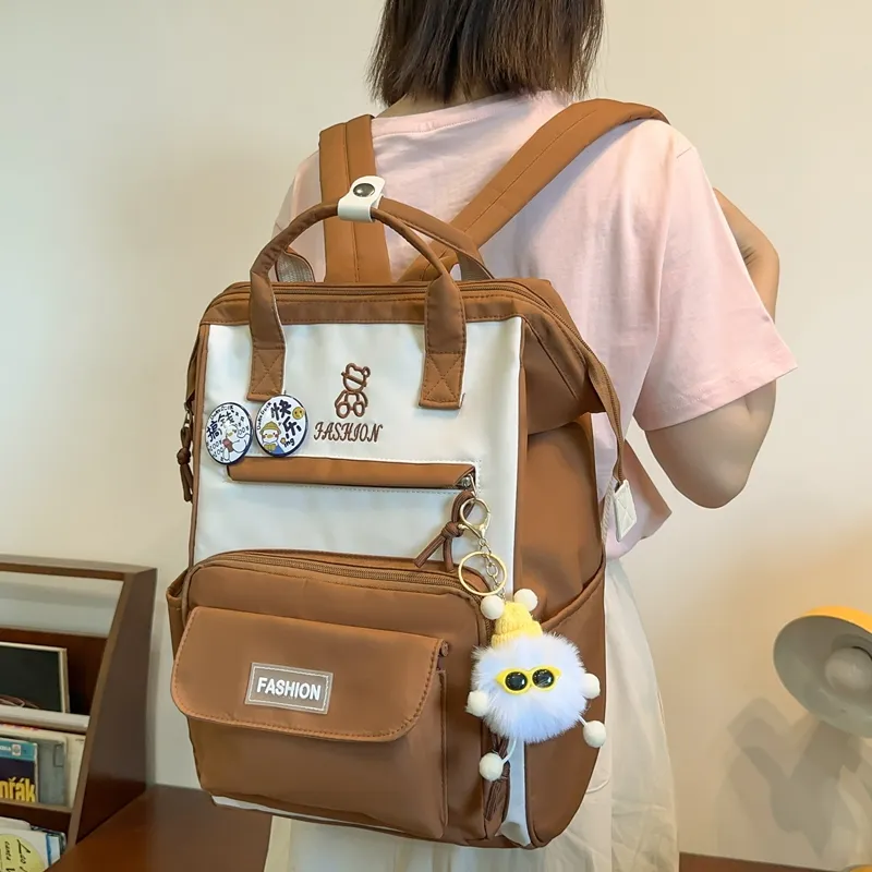 Yalu Nylon Combo Backpack Portable Backpacks Regular Unisex Multicolor-20