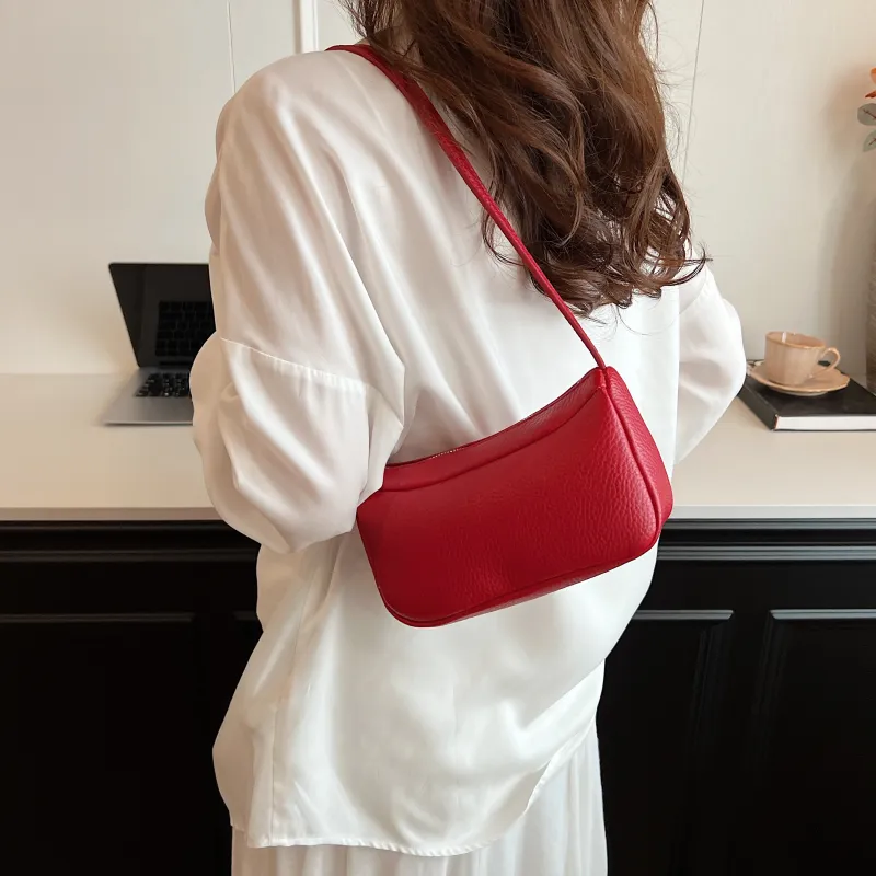 Yalu PU Crossbody Bag, Shoulder Bag Regular Women's Silver/Black/Red/Ecru-23