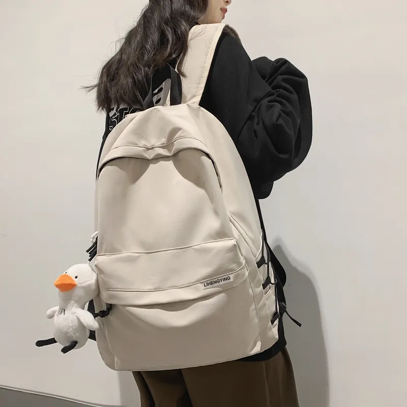 Yalu Nylon Backpack Regular Unisex White/Black-11