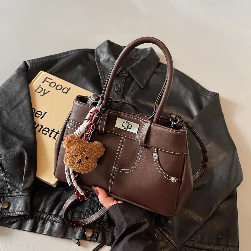 Yalu PU Minimalist Style Handbag Regular Women's Caramel Brown/Coffee/Black/Khaki-7
