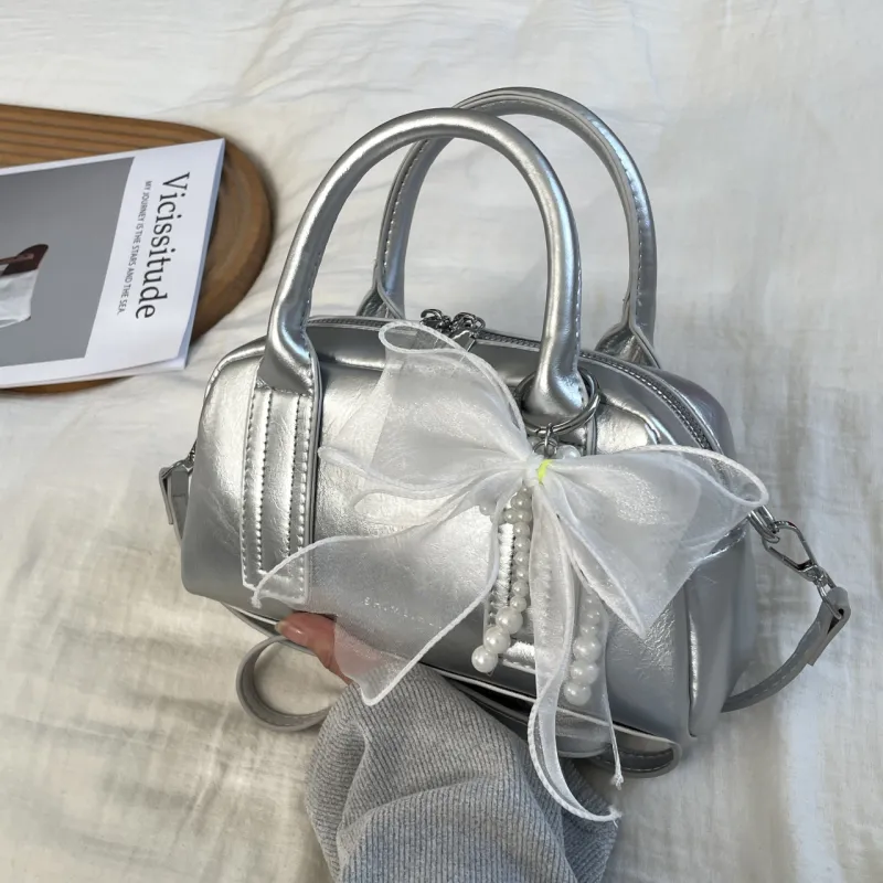 Yalu PU Shoulder Bag, Crossbody Bag, Handbag Regular Women's Black/White/Silver/Pink-21