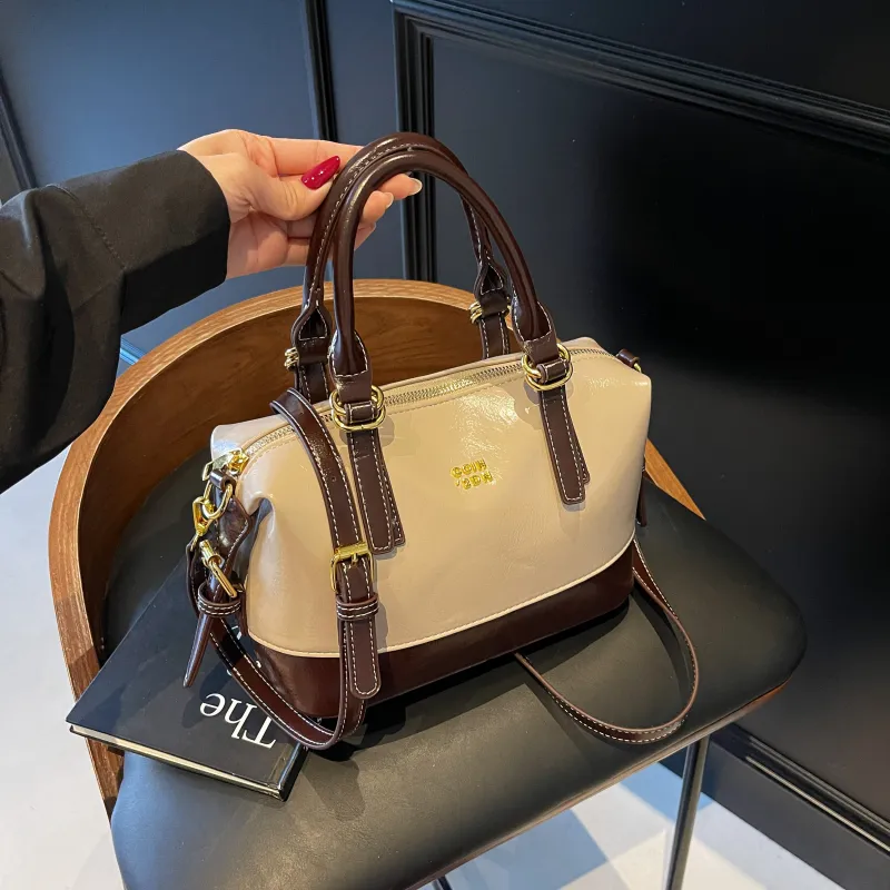 Yalu PU Shoulder Bag, Crossbody Bag, Handbag Regular Women's Black/Ecru & Coffee/Burgundy & Coffee-8