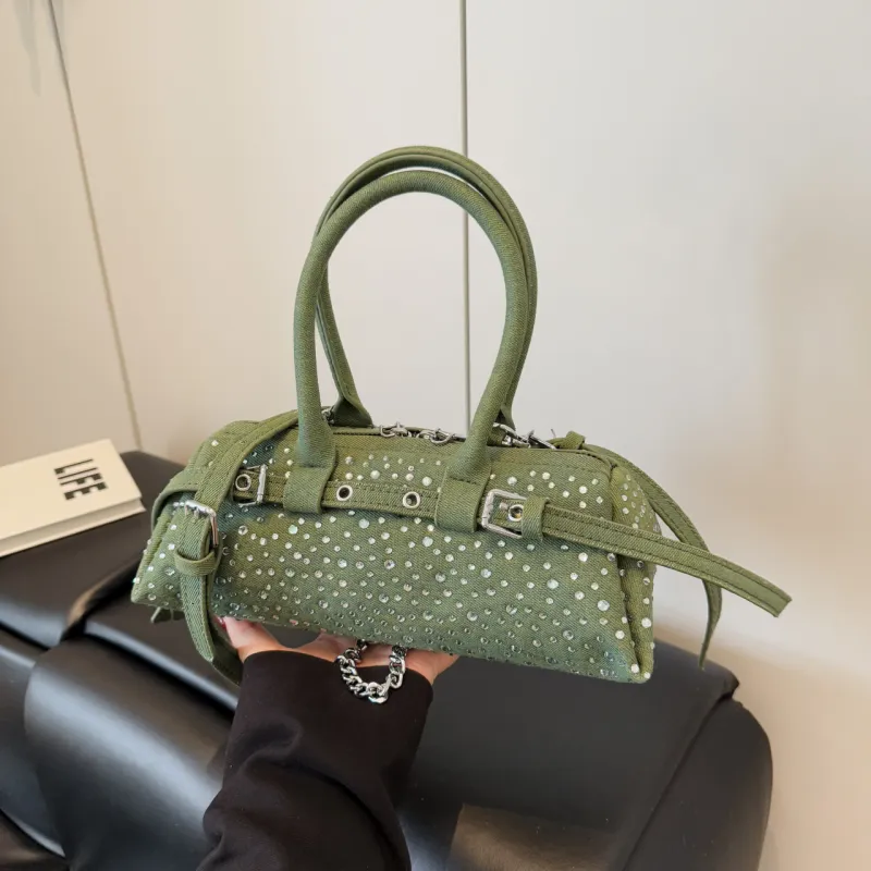 Yalu PU One Shoulder Handbag Women's Light Blue/Dark Blue/Black/Green-11