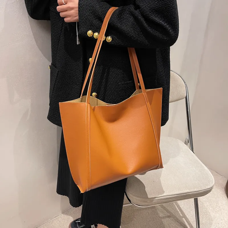 Yalu PU Material Handbag, Shoulder Bag Tubas Women's Black/Coffee/Brown/Ecru-15
