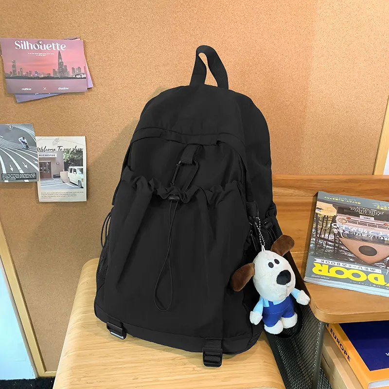 Yalu Nylon Backpack Regular Unisex Light Gray/Red/Black/Neon Green/Brown-3