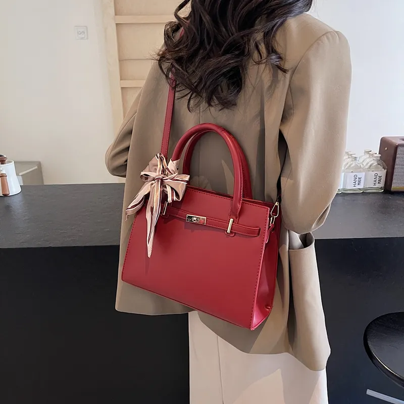 Yalu PU Handbag, Shoulder Bag, Crossbody Bag Regular Women's Black/Red-13